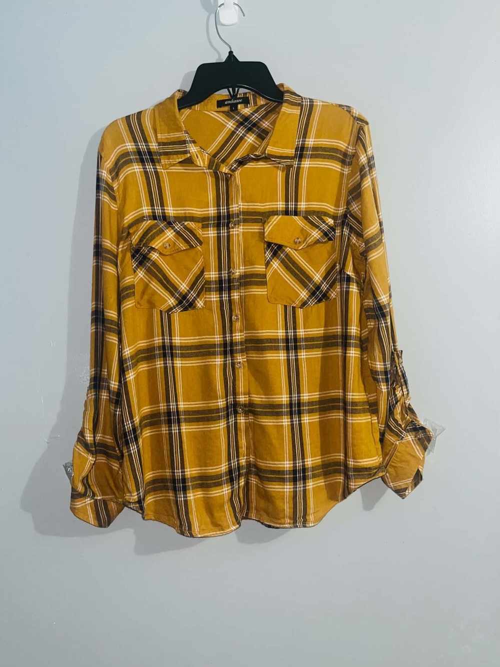 Ambiance Mustard Yellow Plaid Button-Up Shirt